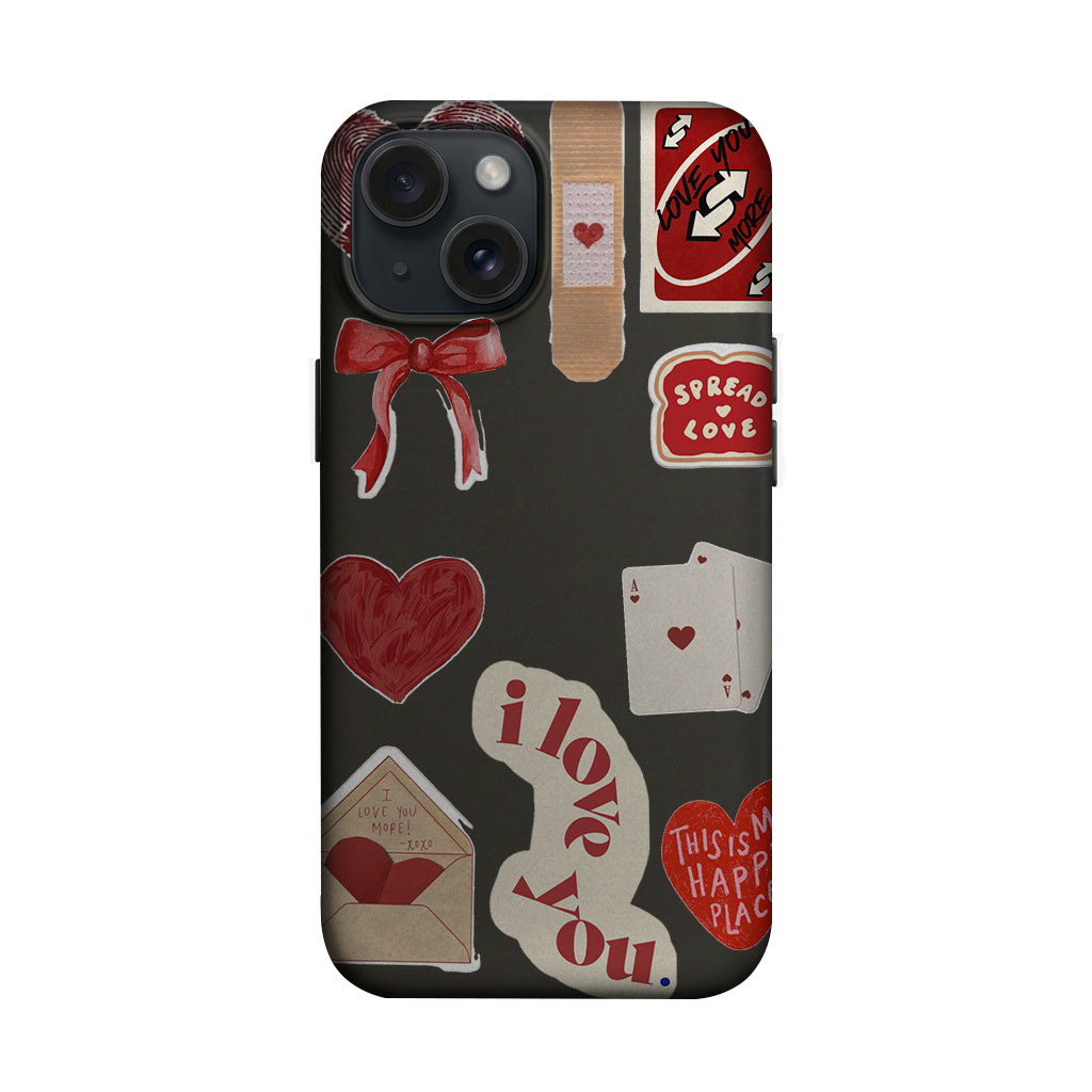 Siyah Aşk Kolaj Desenli Telefon Kılıfı K817 mockup 1