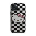 Siyah Beyaz Dama Kedi Figürlü Telefon Kılıfı K1052 mockup 1