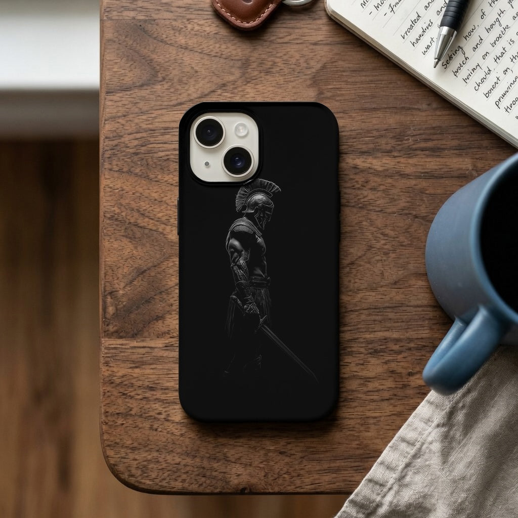 Siyah Beyaz Gladyatör Savaşçı Telefon Kılıfı K1101 mockup 2