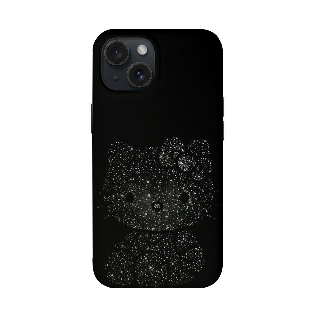 Siyah Simli Kedi Figürlü Telefon Kılıfı K979 mockup 1