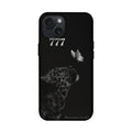 Siyah Zemin 777 Leopar ve Kelebek Motifli Telefon Kılıfı K1092 mockup 1