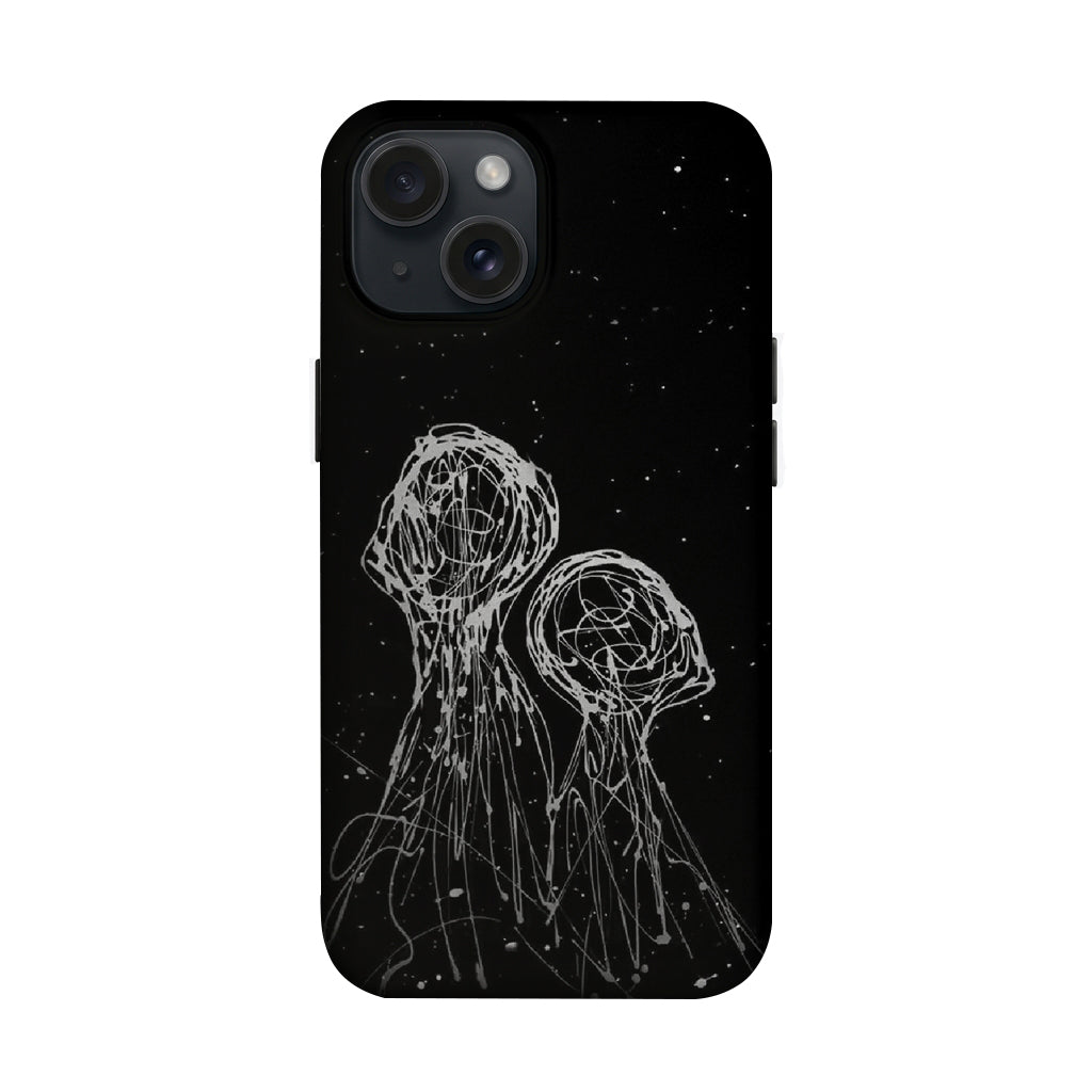 Siyah Zeminde Yıldızlı Çizgi Figürler Telefon Kılıfı K881 mockup 1