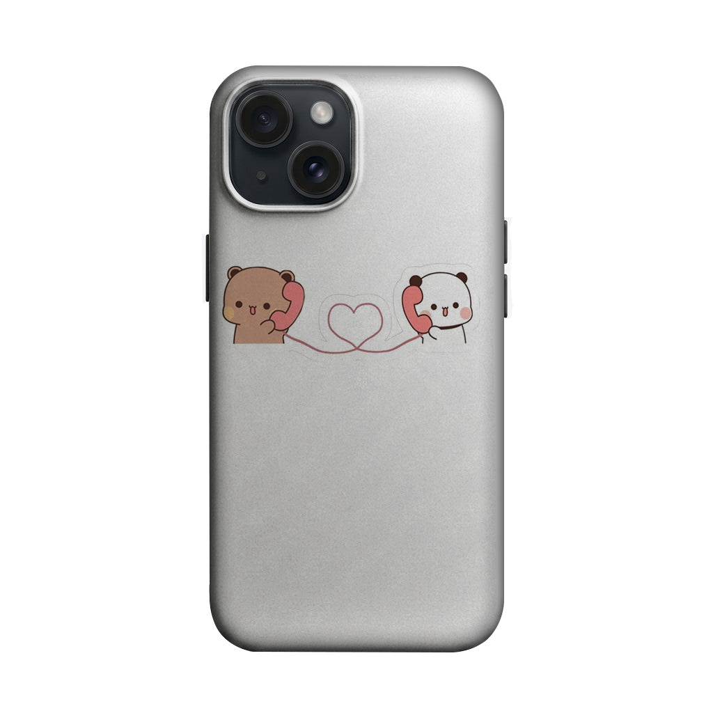 Telefonla Konuşan Sevimli Ayıcık ve Panda Telefon Kılıfı K1121 mockup 1