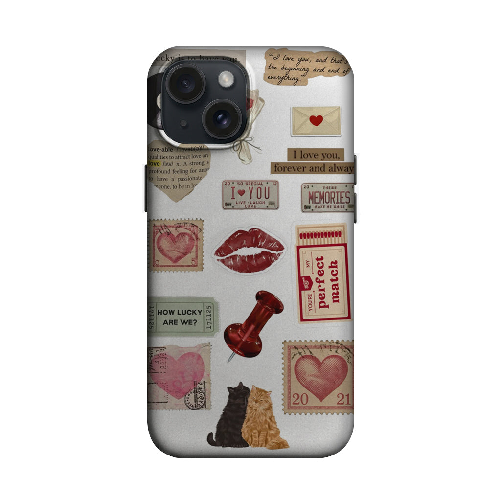 Vintage Aşk Pulları Kolaj Telefon Kılıfı K816 mockup 1