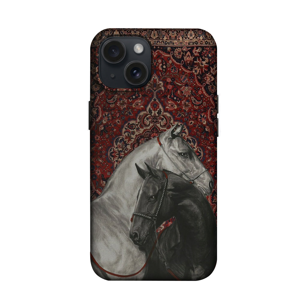 Vintage Beyaz At Portresi Telefon Kılıfı K977 mockup 1