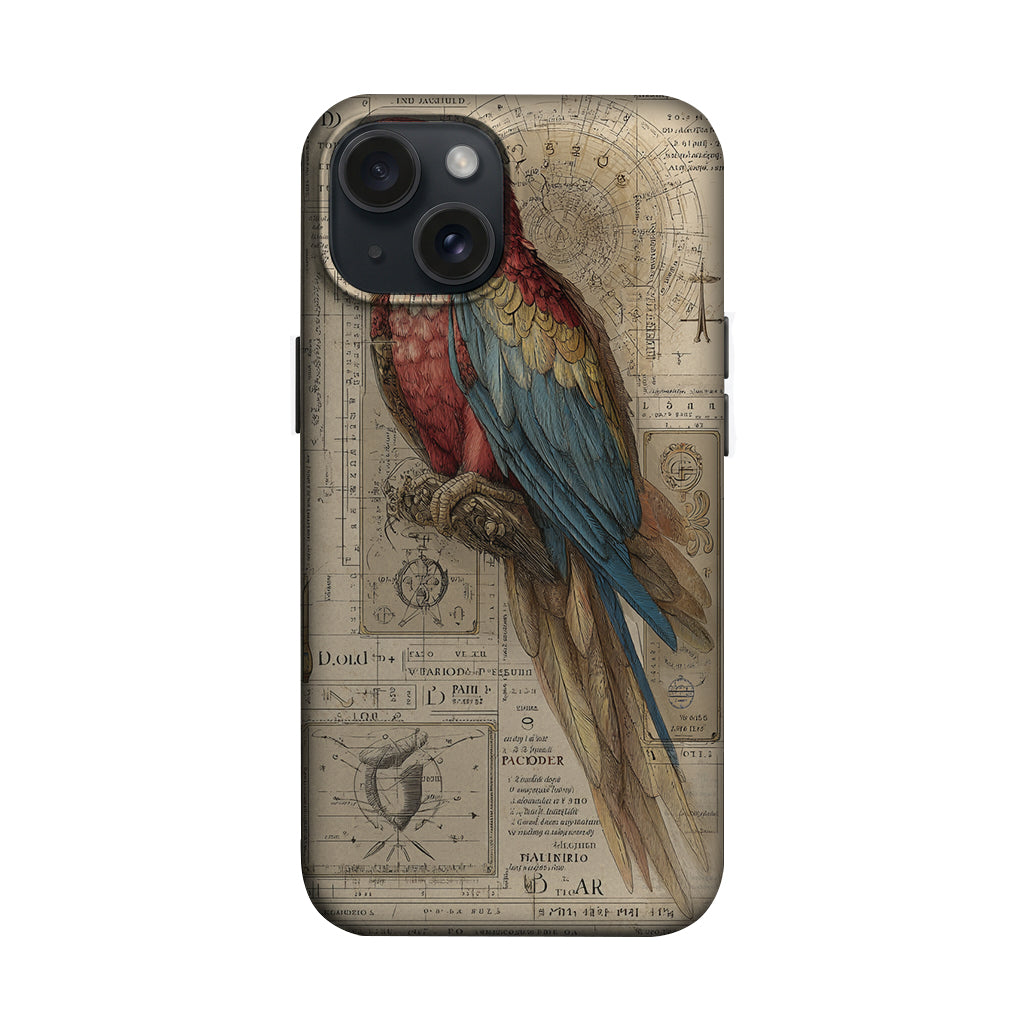Vintage Papağan Desenli Telefon Kılıfı K818 mockup 1