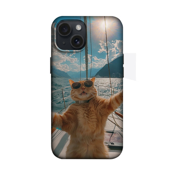 Yelkenlide Selfie Çeken Kedi Telefon Kılıfı K565