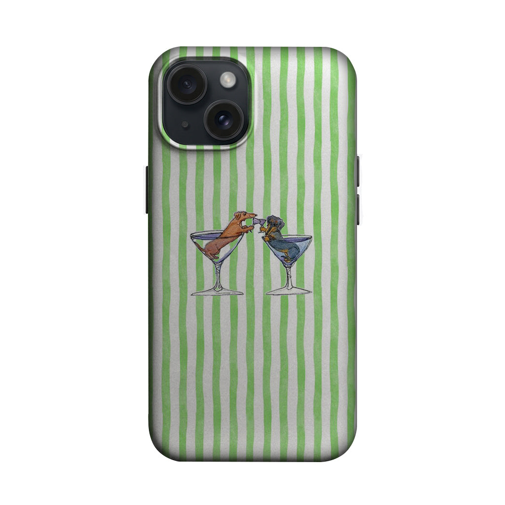 Yeşil Çizgili Kokteyl Kadehleri Telefon Kılıfı K895 mockup 1