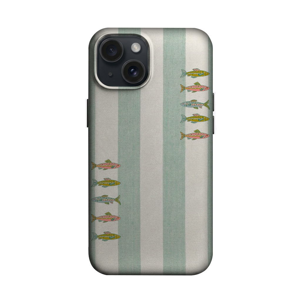 Yeşil Çizgili Küçük Balıklar Telefon Kılıfı K893 mockup 1