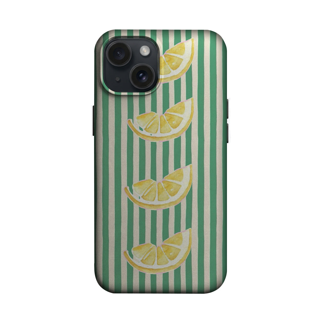 Yeşil Çizgili Limon Dilimli Telefon Kılıfı K830 mockup 1