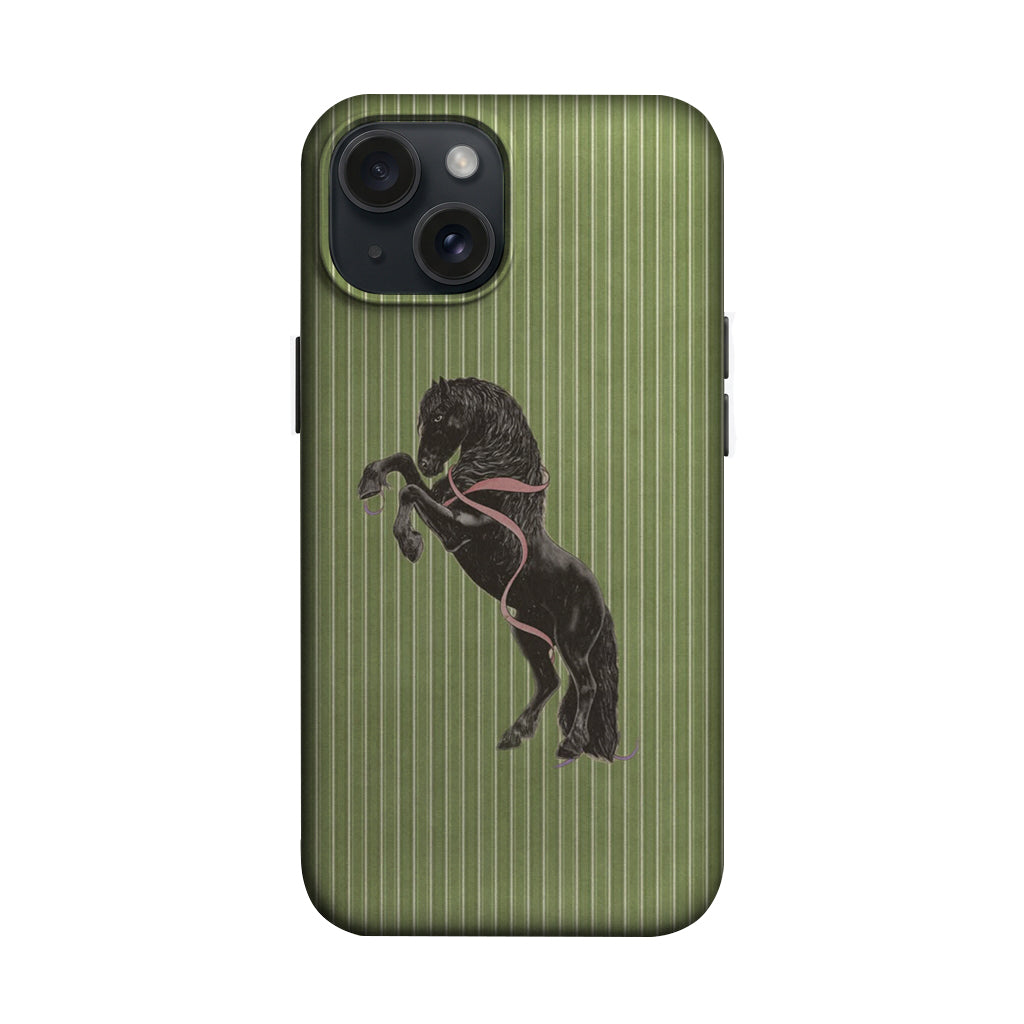 Yeşil Çizgili Siyah Köpek Telefon Kılıfı K861 mockup 1