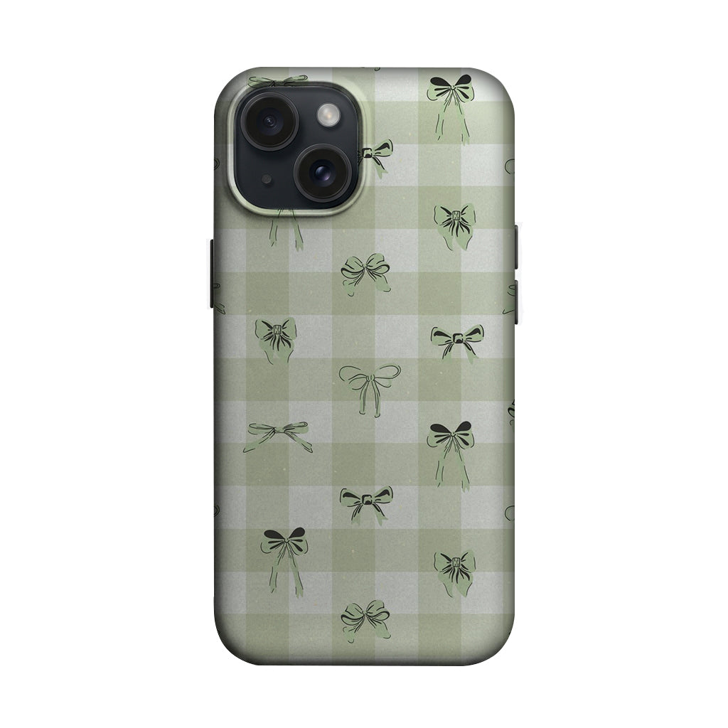 Yeşil Kareli Fiyonk Desenli Telefon Kılıfı K1126 mockup 1