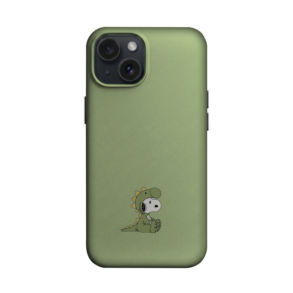 Yeşil Zemin Dinazor Kostümlü Snoopy Telefon Kılıfı K1096 mockup 1