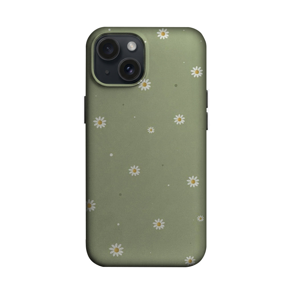 Yeşil Zemin Papatya Desenli Telefon Kılıfı K1127 mockup 1