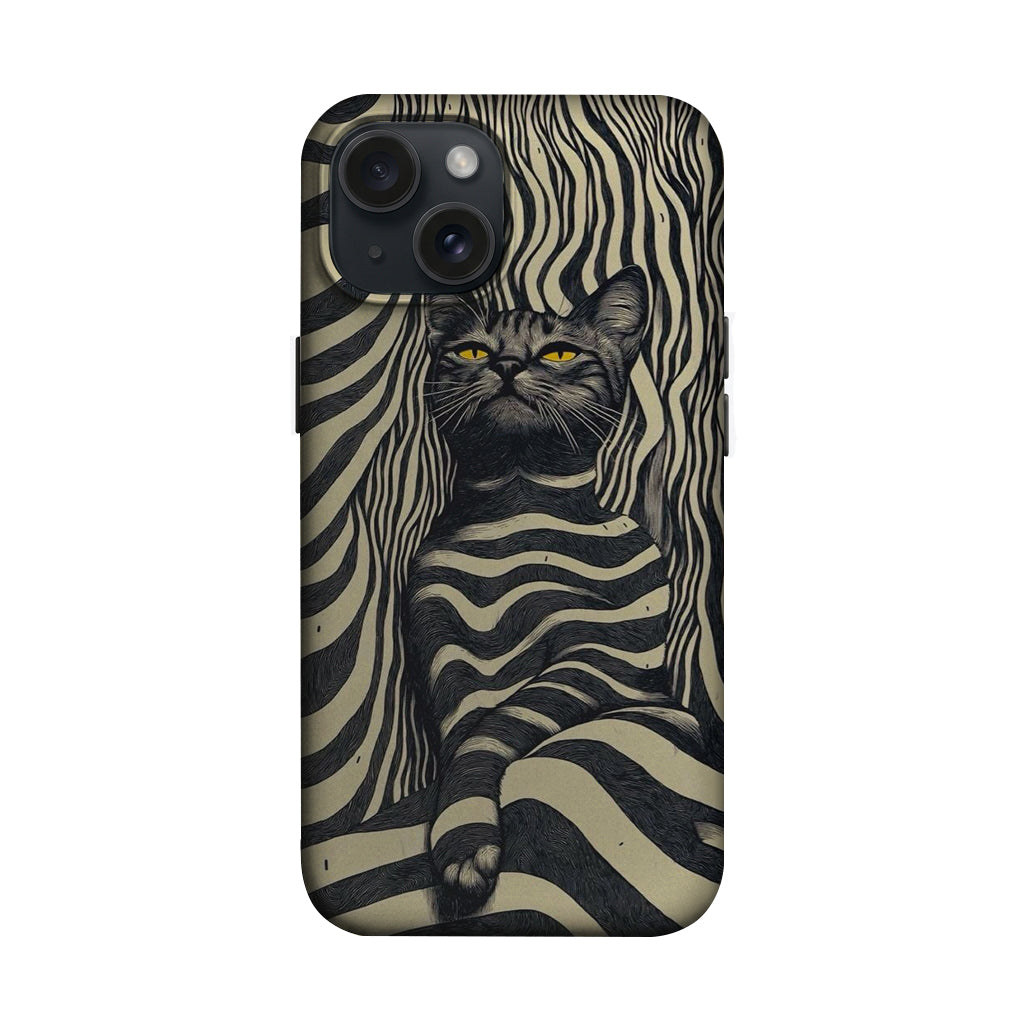 Zebra Desenli Siyah Kedi Telefon Kılıfı K1072 mockup 1