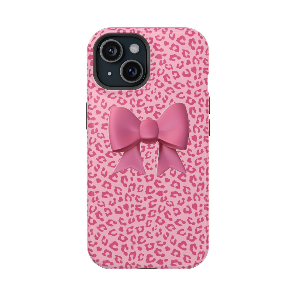 Pembe Leopar Desen Fiyonk Detaylı Telefon Kılıfı K199