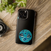 Mavi Aylı Yüz Karakter Tasarımı Telefon Kılıfı K027