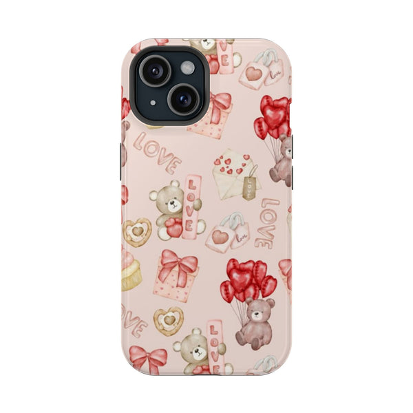 Pembe Ayıcık ve Kalp Balonları Telefon Kılıfı K269