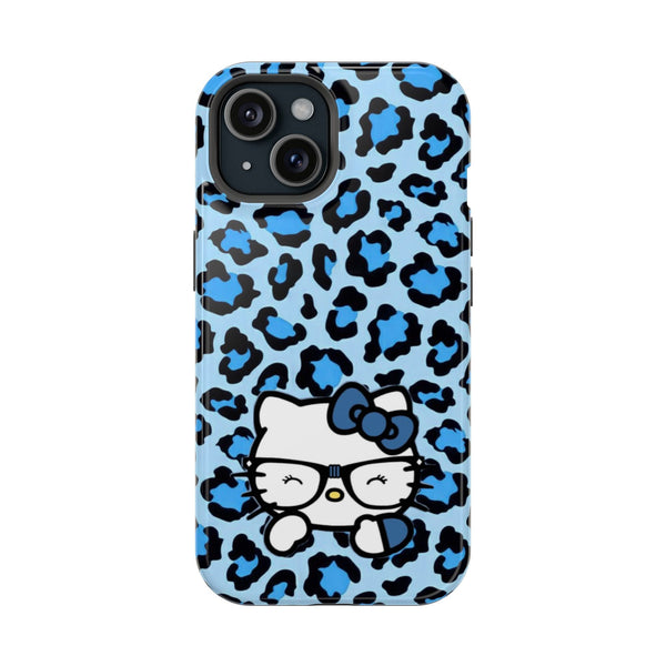 Mavi Leopar Desenli Hello Kitty Telefon Kılıfı K250